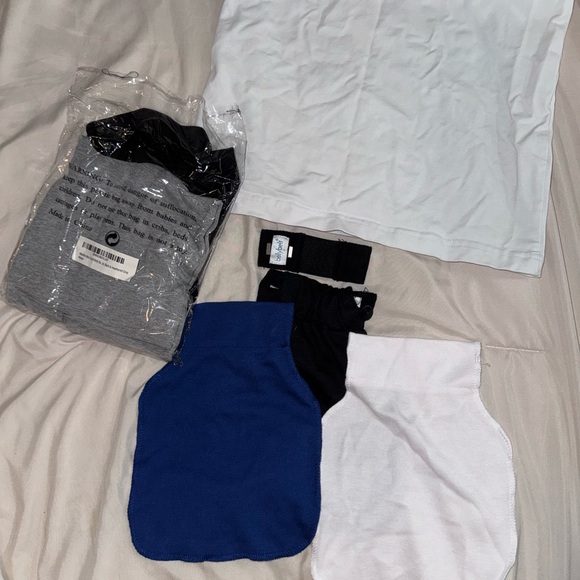 Motherhood Maternity Women's Jeans insert with Blue, Black, and White Panels - Picture 1 of 2